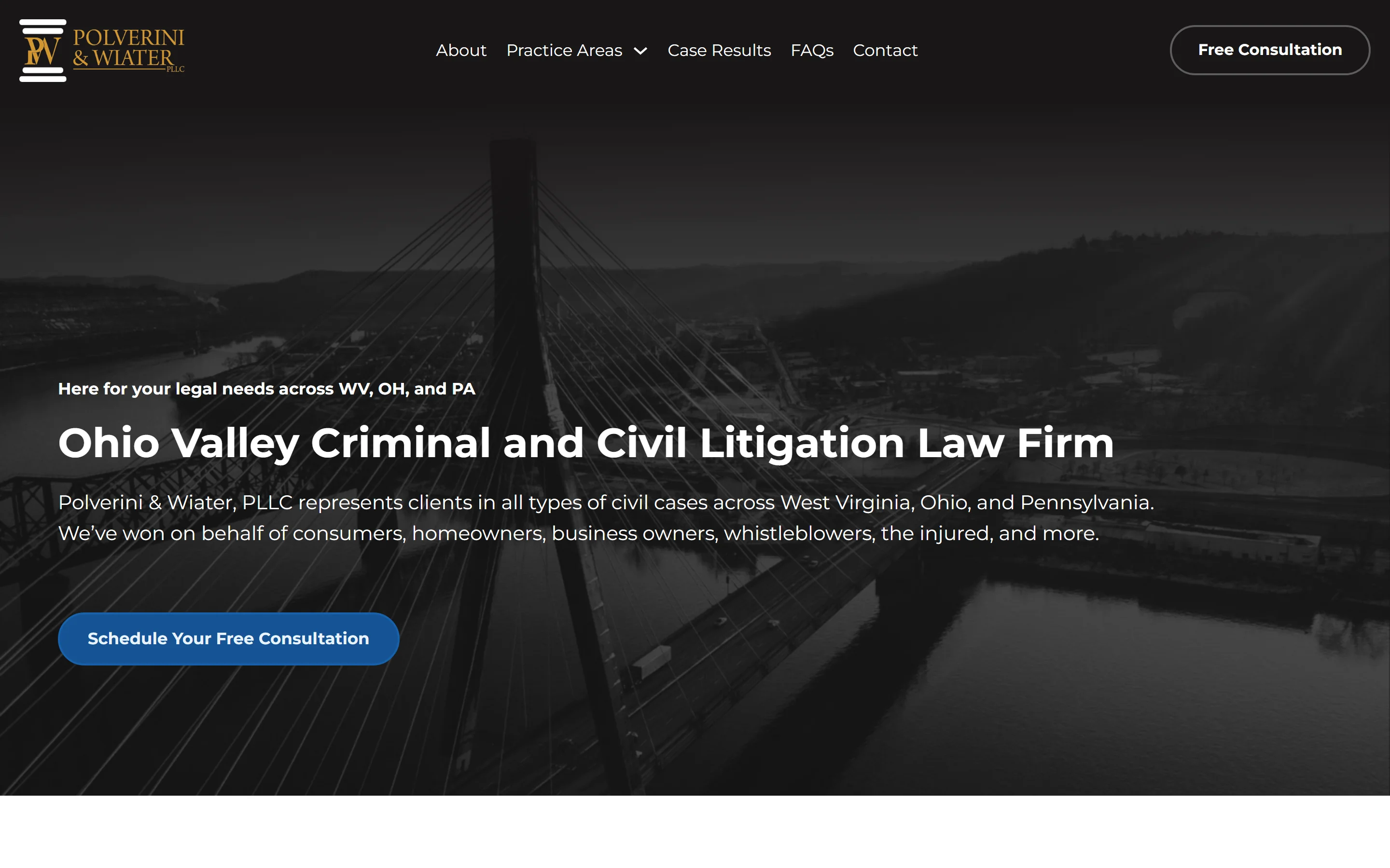 The current Polverini & Wiater homepage.